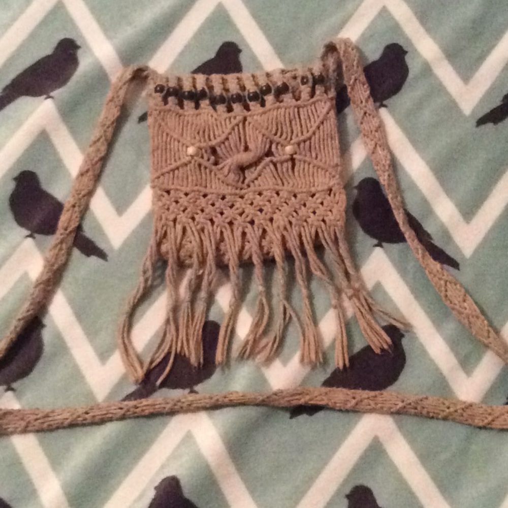 NWOT-  Handmade macramé crossbody bag